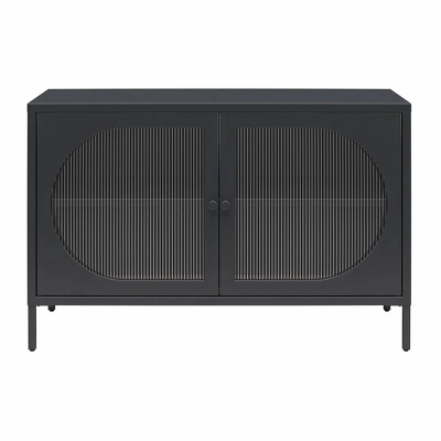 Luna Wide 2 Door Accent Cabinet With Fluted Glass - Mr. Kate - Image 9
