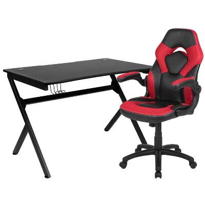 Flash Furniture Gaming Desk And Racing Chair Set With Cup Holder, Headphone Hook & 2 Wire Management Holes - Image 15