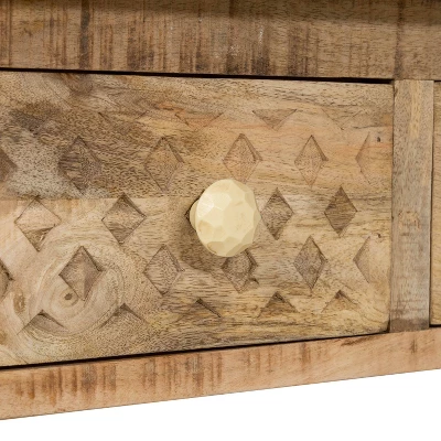 Serreno Rectangular Writing Desk Natural - Furniture Of America - Image 6