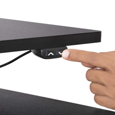 Techtonic Electric 3 Arm Monitor Mount Standing Desk - Sit To Stand Desk Converter With Keyboard Tray – Black – Stand Steady - Image 4