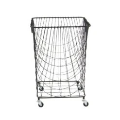 Square Industrial Metal Storage Cart Black CosmoLiving By Cosmopolitan