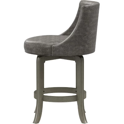 Napa Valley Wood Swivel Counter Height Barstool Aged Gray/Charcoal - Hillsdale Furniture - Image 5