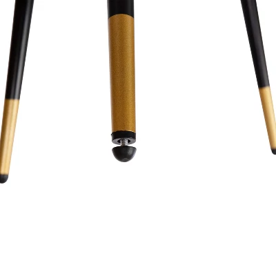 Emma And Oliver Set Of 2 Commercial Grade LeatherSoft Barstools With Gold Tipped Iron Legs - Image 7