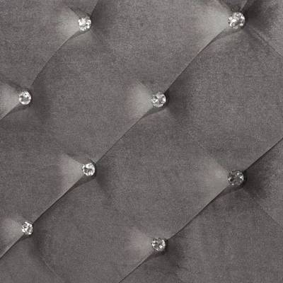 Tenaya Glam Bed With Button Tufted Headboard Silver - HOMES: Inside + Out - Image 6