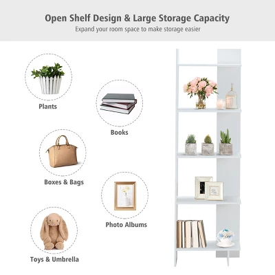 Costway Set Of 2 Bookcase Storage 5-Tier Open Shelf Display Room Divider - Image 6