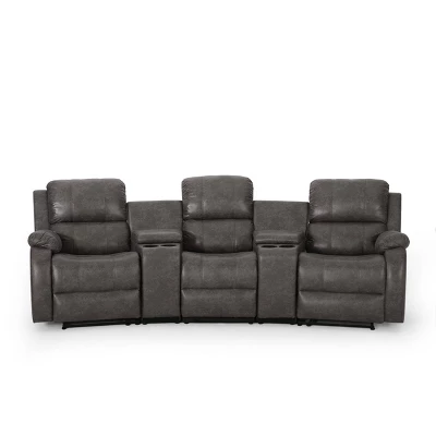 Meridan Contemporary Upholstered Theater Seating Reclining Sofa - Christopher Knight Home - Image 18