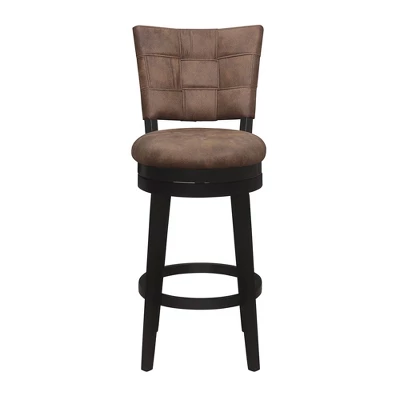 30" Kaede Wood And Upholstered Swivel Barstool Black/Chestnut - Hillsdale Furniture - Image 3