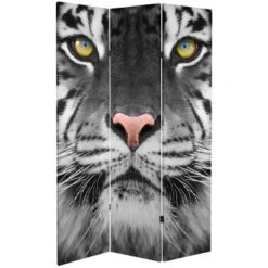 6" Double Sided Tiger Room Divider Orange - Oriental Furniture