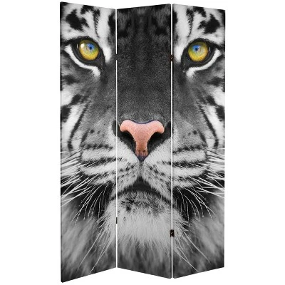 6" Double Sided Tiger Room Divider Orange - Oriental Furniture