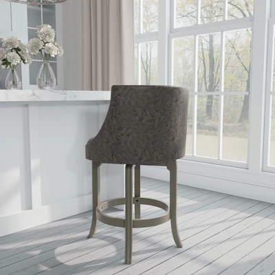 Napa Valley Wood Swivel Counter Height Barstool Aged Gray/Charcoal - Hillsdale Furniture