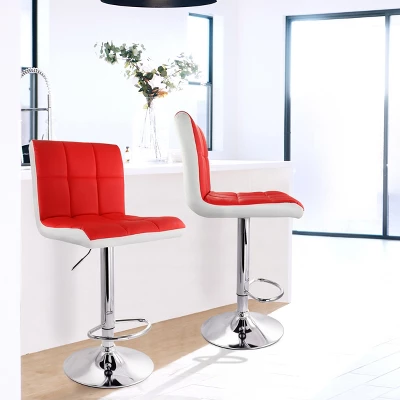 Elama 2 Piece Faux Leather Tufted Bar Stool Set - Image 8