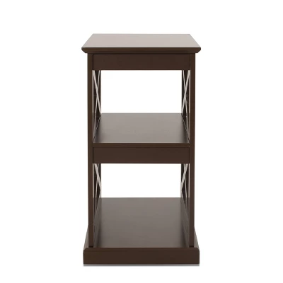 Vernon Contemporary 2 Shelf Side Table Dark Walnut - Christopher Knight Home - Image 3