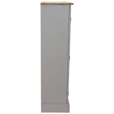 Sunnydaze Decor Sunnydaze 2-Door, 2-Shelf Accent Cupboard - Solid Pine - Gray - 43" H - Image 2