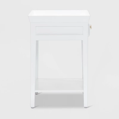 Hampton Side Table With Drawer White - Finch - Image 6