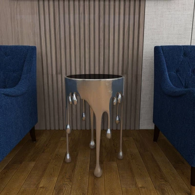 Contemporary Aluminum Melting Accent Table - Olivia & May - Image 17