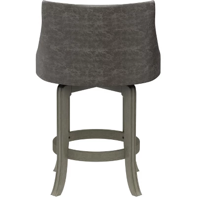 Napa Valley Wood Swivel Counter Height Barstool Aged Gray/Charcoal - Hillsdale Furniture - Image 4