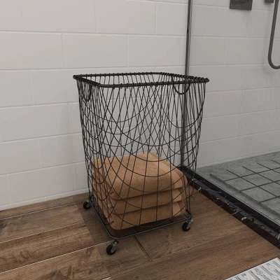 Square Industrial Metal Storage Cart Black CosmoLiving By Cosmopolitan - Image 16