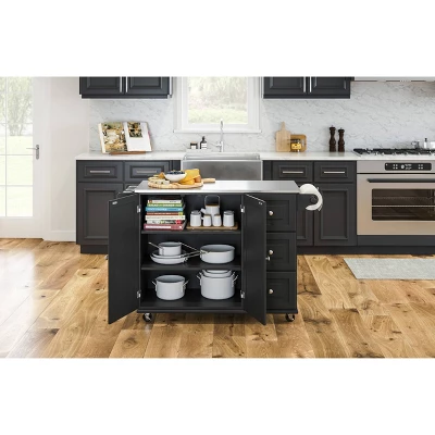 Large Dolly Madison Kitchen Cart With Stainless Steel Top - Homestyles - Image 16