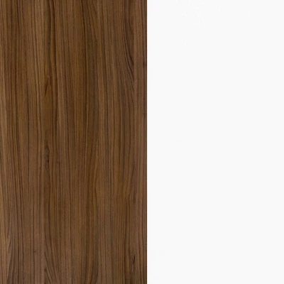 Liber - T 2 Reversible Desk Panels With 3 Drawer Filing Cabinet White/Walnut - Nexera - Image 3