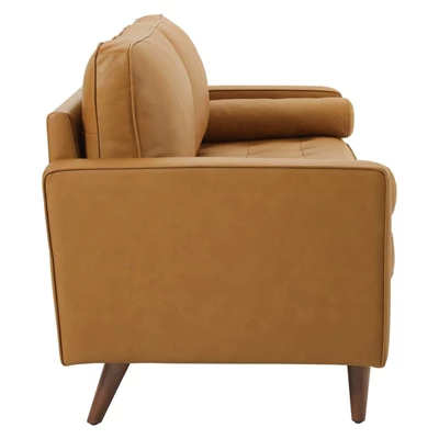 81" Valour Leather Sofa Tan - Modway - Image 2