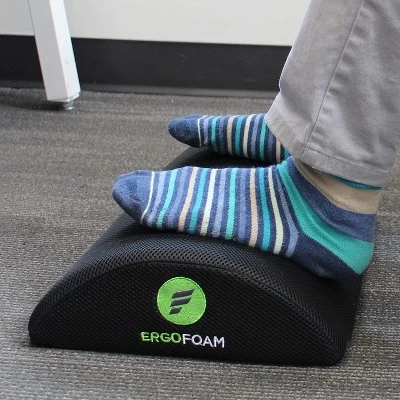 ErgoFoam Adjustable Foot Rest For Added Height (Mesh) - Orthopedic Teardrop Design - Large Premium Under Desk Foot Rest - Most Comfortable Foot Rest - Image 3