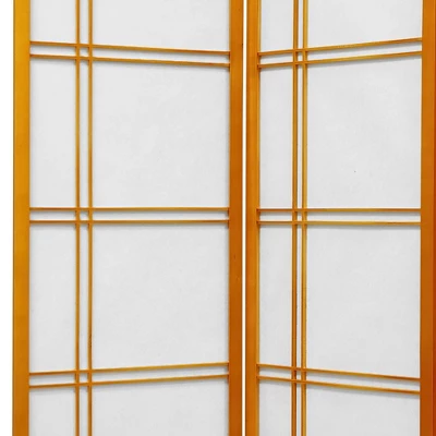 6 Ft. Tall Double Cross Shoji Screen - Honey (3 Panels)