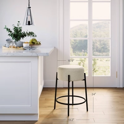 24" Isaac Upholstered Backless Barstool - Nathan James - Image 6