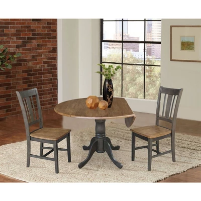 42" Mase Dual Drop Leaf Table With 2 San Remo Side Chairs - International Concepts - Image 3
