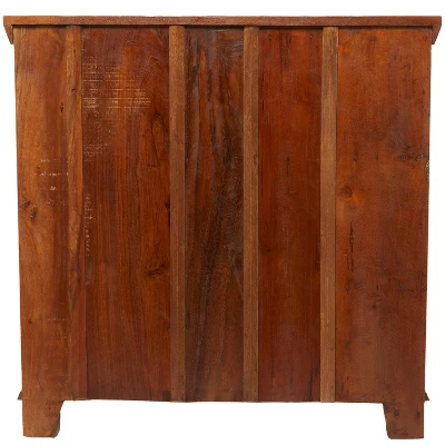 Rustic Wood Cabinet Walnut Brown - Olivia & May - Image 4