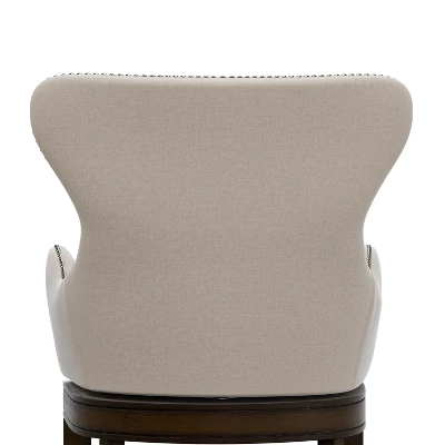 25.75" Caydena Memory Return Swivel Wood Counter Height Barstool Rustic Gray/Cream Fabric - Hillsdale Furniture - Image 11