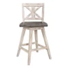 Homelegance Amsonia 360 Swivel High Dining Chair Stool Set For Counter Height Bars, Pubs, Or Kitchens, Distressed White And Gray (2 Pack)