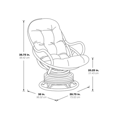 Kauai Rattan Swivel Rocker Chair - OSP Home Furnishings - Image 7