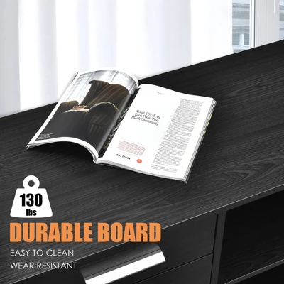 Costway 3-Drawer File Cabinet Mobile Lateral Cabinet Printer Stand EspressoBlack - Image 6