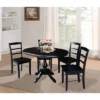 36" Round Extension Table With 4 Madrid Ladderback Dining Chairs Black - International Concepts