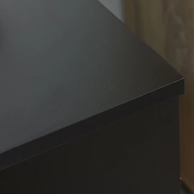 HOMCOM 3 Drawer Storage Cabinet, Mobile Desk Cabinet Under Desk With Wheels, Printer Stand For Home Office, Black - Image 4