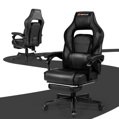Costway Massage Gaming Chair Reclining Racing Computer Office Chair With Footrest White BlackBlueRed - Image 9