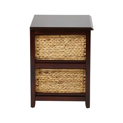 21.25" Seabrook TwoTier Storage Unit With Espresso And Natural Baskets - OSP Home Furnishings - Image 2