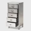 Carrel Metal 5 Drawer Accent Chest Silver - Baxton Studio