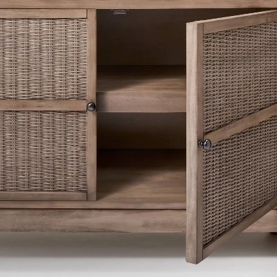 Brandeis Woven TV Stand For TVs Up To 60" Brown - Threshold™ Designed With Studio McGee - Image 3