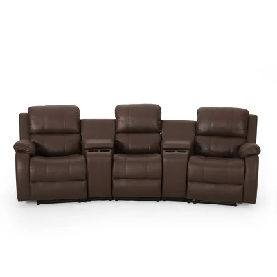 Meridan Contemporary Upholstered Theater Seating Reclining Sofa - Christopher Knight Home - Image 17
