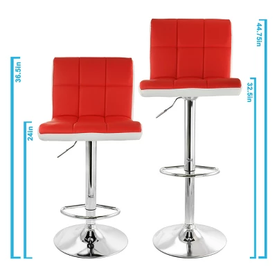 Elama 2 Piece Faux Leather Tufted Bar Stool Set - Image 2