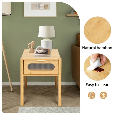 Aash 1-Drawer Environmentally Friendly Pale Yellow Finish Accent Nightstand With Storage-Maison Boucle - Image 9