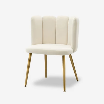 Barbara Contemparary Velvet Vanity Stool For Makeup Room, Moden Accent Side Chairs For Living Room With Shell Back And Golden Metal Legs | ARTFUL LIVING DESIGN - Image 12