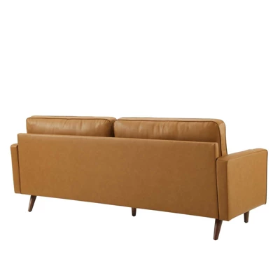 81" Valour Leather Sofa Tan - Modway - Image 3