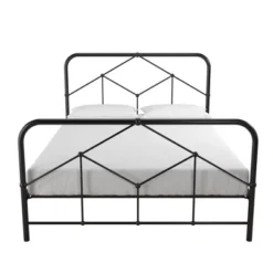 Full Francis Farmhouse Metal Bed Black - Novogratz