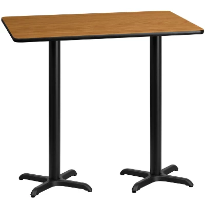 Emma And Oliver 30"x60" Rectangular Laminate Bar Table With 22"x22" Bases - Image 2