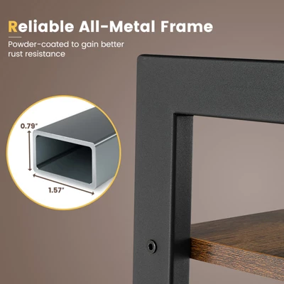 Costway 4-Tier Bookshelf Industrial Display Storage Shelf Plant Flower Stand Metal Frame - Image 6