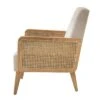 Chloé Cane Accent Chair With Rattan Armrest Upholstered Living Room Arm Chair Set Of 2 | Karat Home