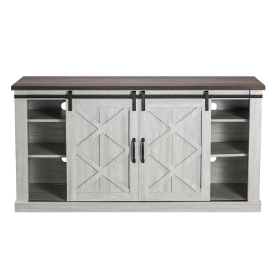 58" TV Stand For TVs Up To 65" Saw Cut Off White - Home Essentials - Image 4