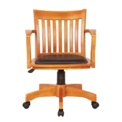 Deluxe Wood Banker's Chair Padded Seat With Base Fruitwood - OSP Home Furnishings